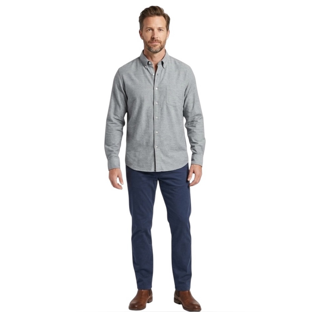 Faherty Men’s Movement Shirt XXL Gray Long Sleeve Business Casual Dadcore Earthy